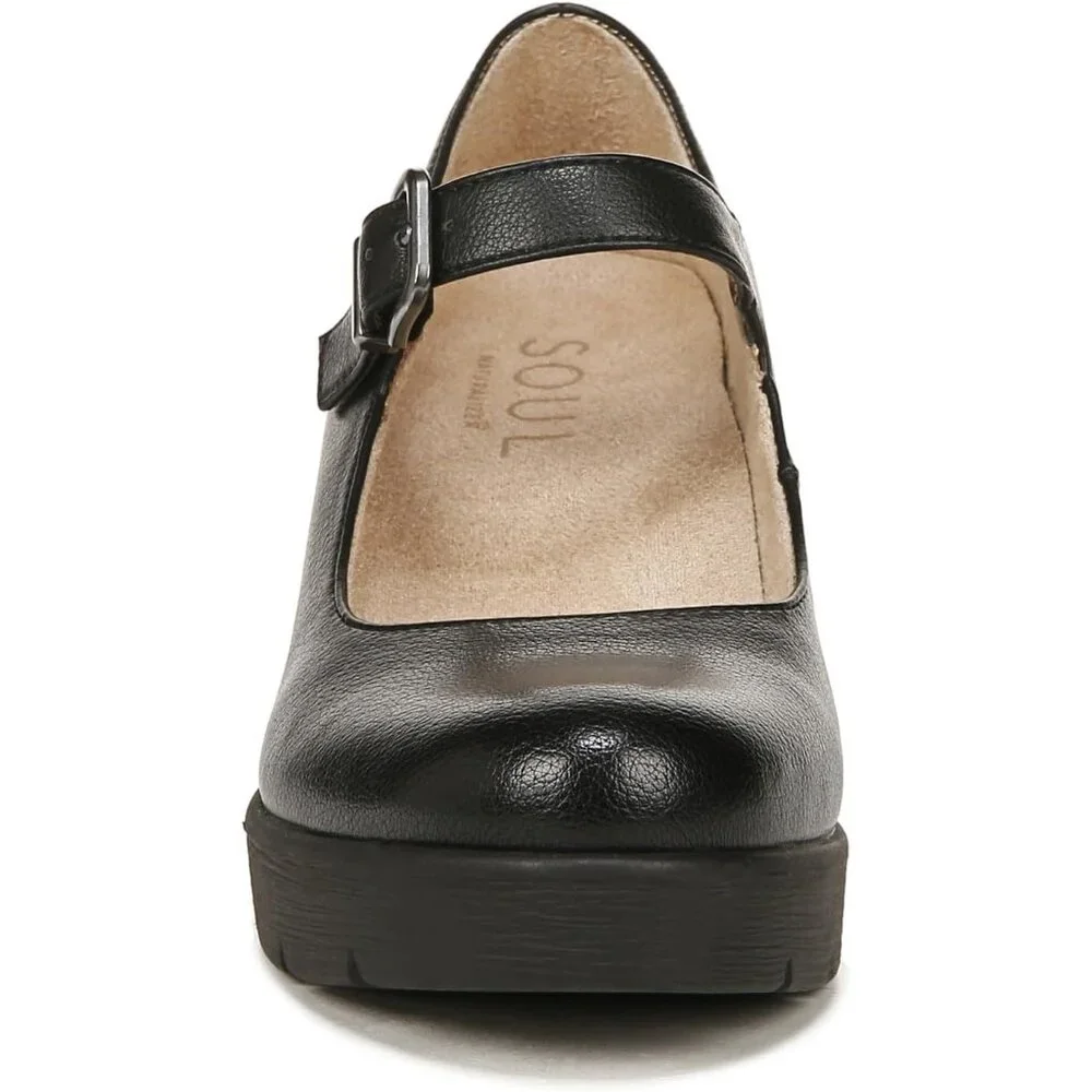 Women's Soul Adore Casual Wedge - Mary Jane Style, Size 9 in Elegant Black - Picture 2 of 9